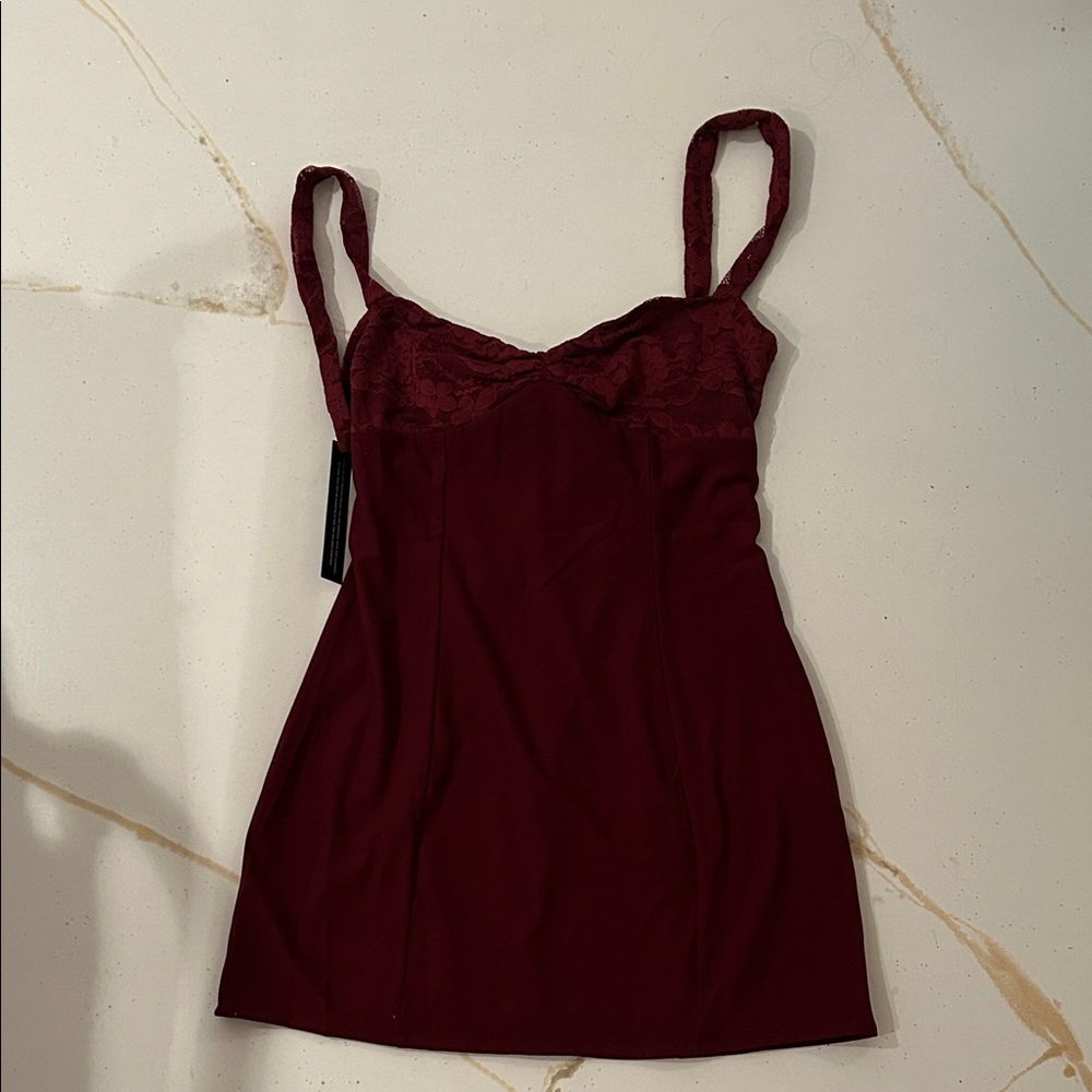 Maroon White Fox Dress